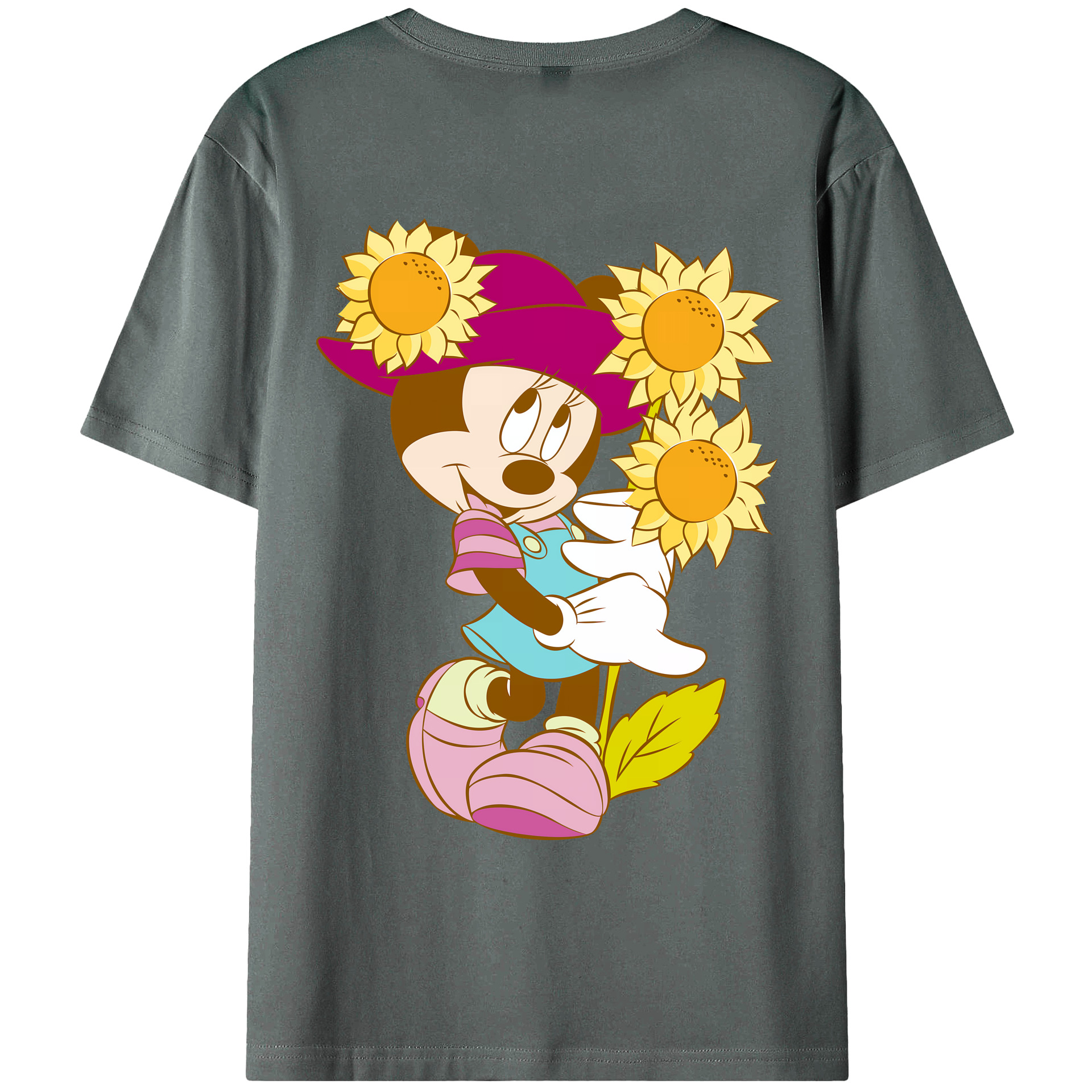 （画像用） ミッキーマウス Mickey Mouse 綿100％ メンズ半袖Tシャツ（バックプリント） 通気性